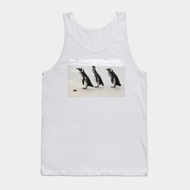 Magellanic Penguins on the Beach Tank Top by Carole-Anne